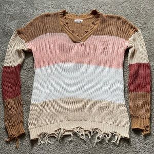 Distressed sweater